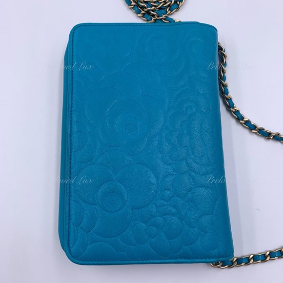 Authentic CHANEL Lambskin Camelia Wallet-on-the-chain WOC Crossbody Flap Bag - Picture 6 of 17